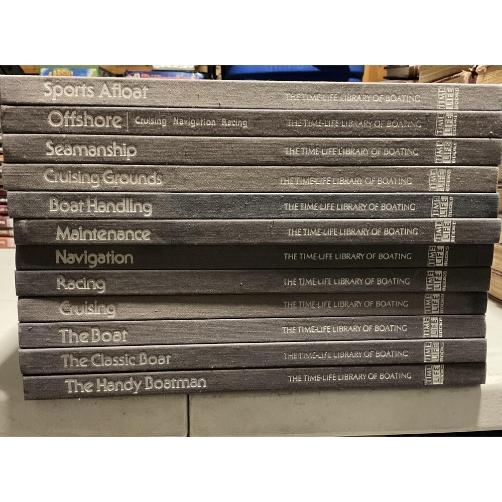 Time Life Library Of Boating 12 Vol Set Editors Time Life Blue HC Sailing 1978